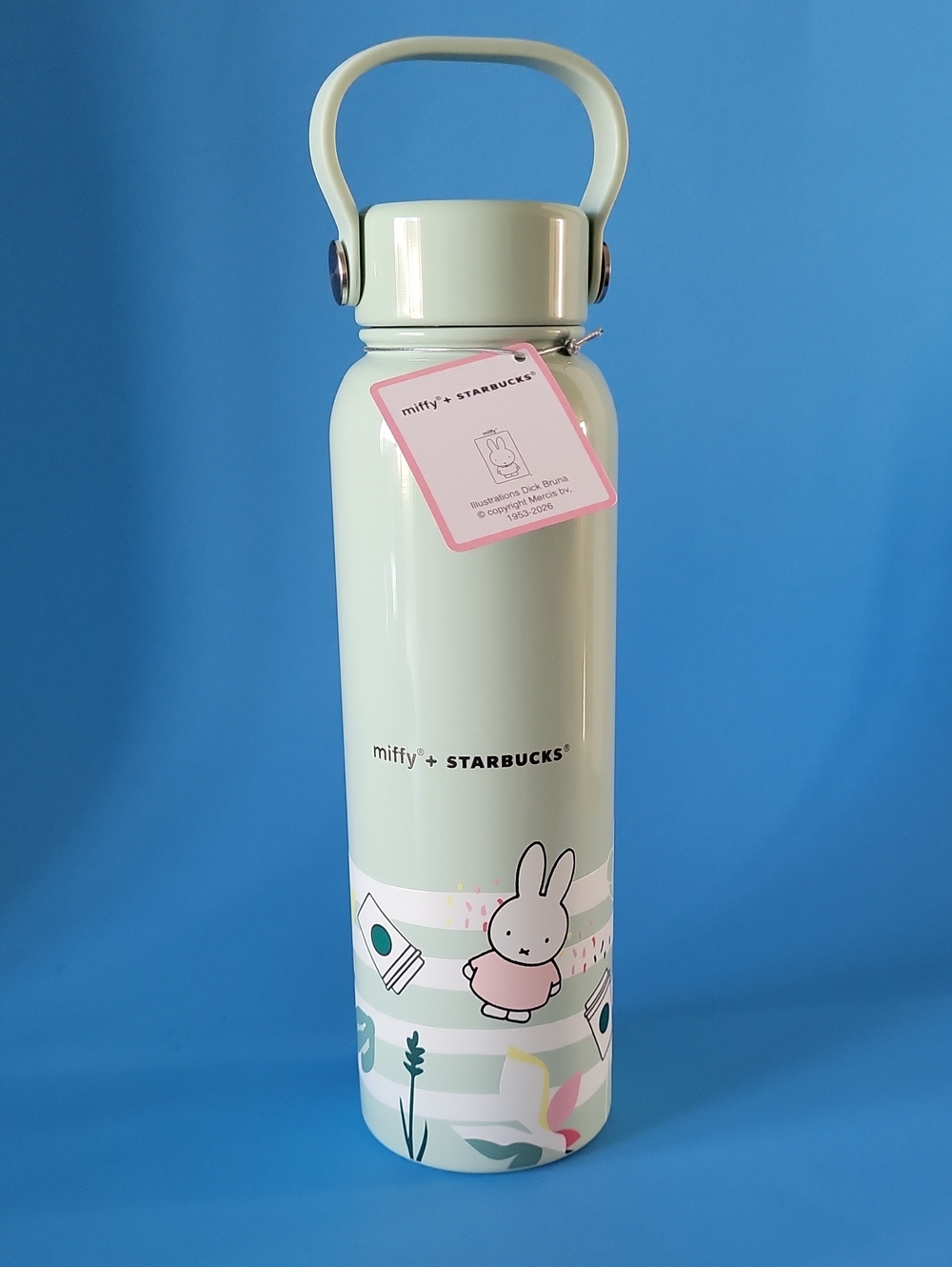 2026 Starbucks x Miffy: Mint Green Steel Water Bottle - Limited Edition 27 Oz